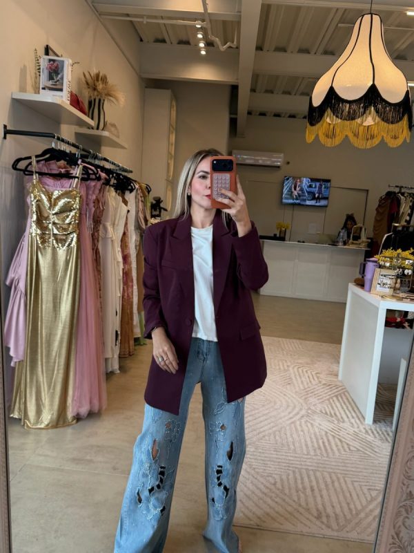 BLAZER OVERSIZE BURGUNDY - Imagen 8