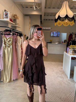 VESTIDO BOHO CORTO BROWN