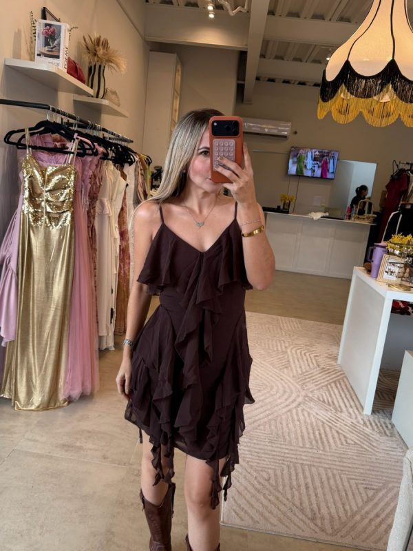 VESTIDO BOHO CORTO BROWN - Imagen 3