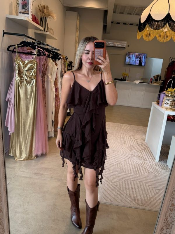 VESTIDO BOHO CORTO BROWN - Imagen 2