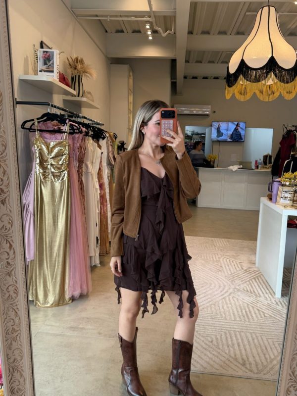 VESTIDO BOHO CORTO BROWN - Imagen 4