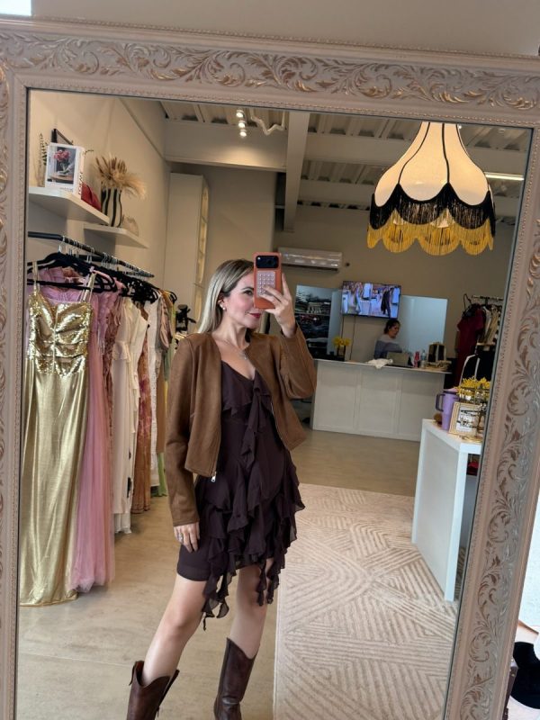 VESTIDO BOHO CORTO BROWN - Imagen 5