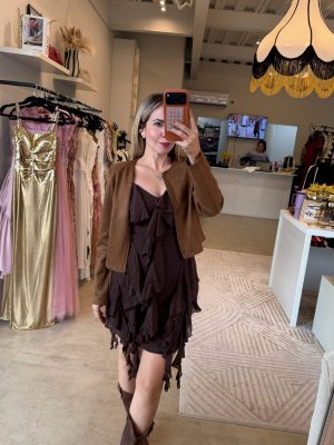 JACKET SUEDE FORMAL BROWN
