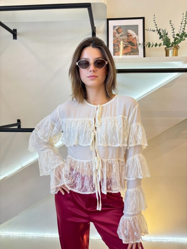 BLUSA ENCAJE BOHO IVORY - Imagen 2