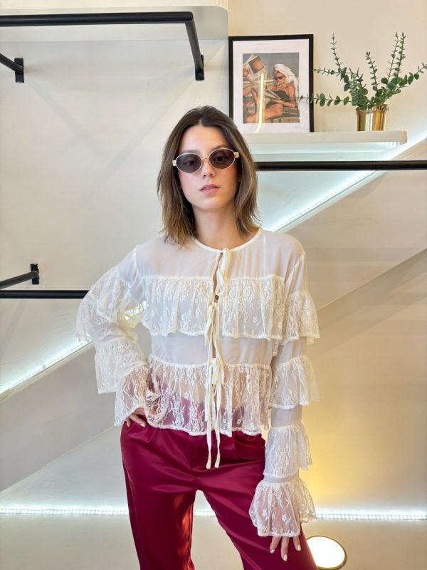 BLUSA ENCAJE BOHO IVORY - Imagen 3