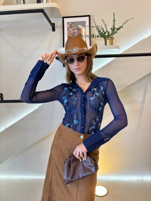 BLUSA MESH BLUE
