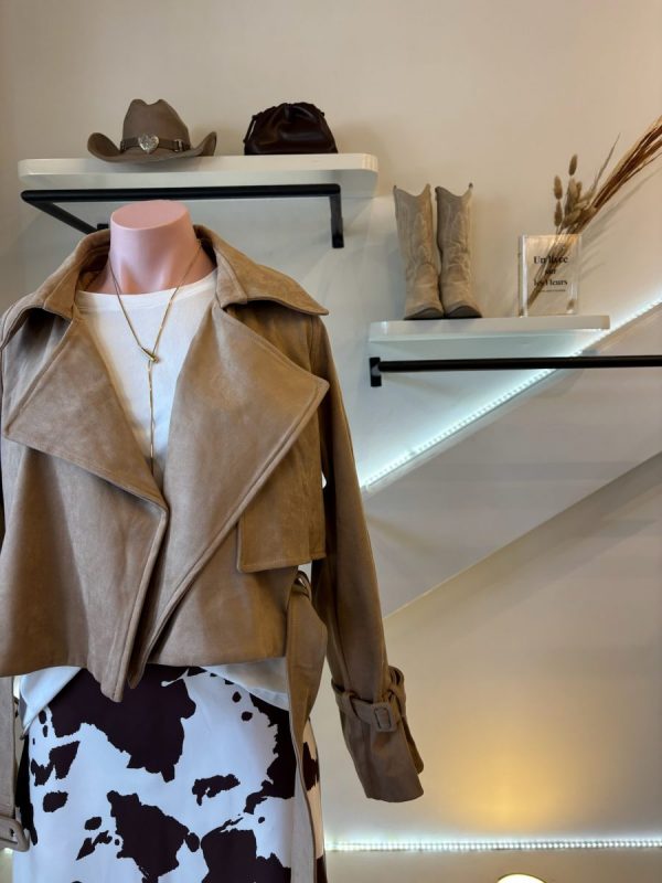 CAZADORA SUEDE KHAKI - Imagen 4