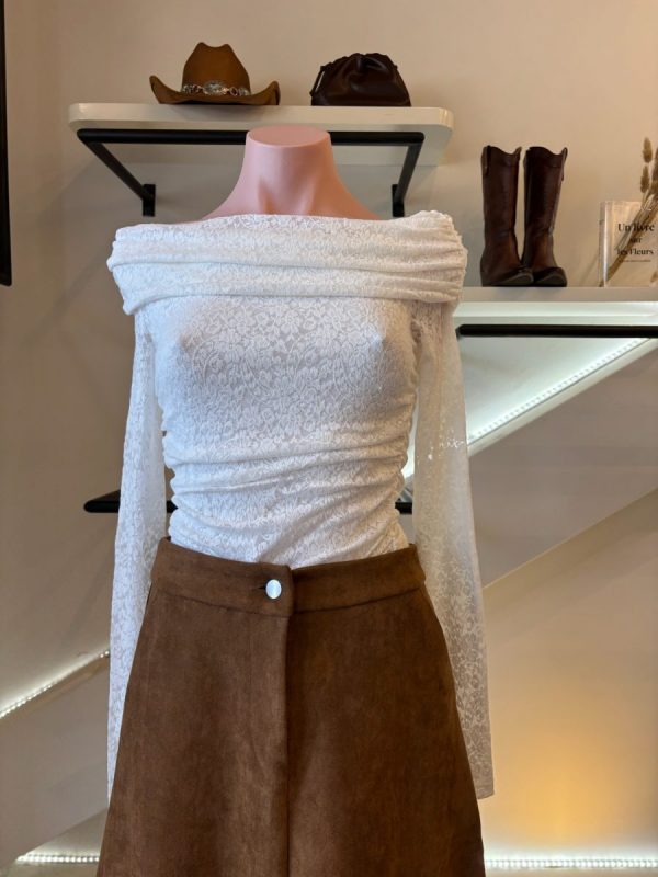 BLUSA OFF SHOULDER LACE WHITE - Imagen 6