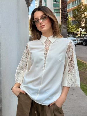 BLUSA ENCAJE IVORY
