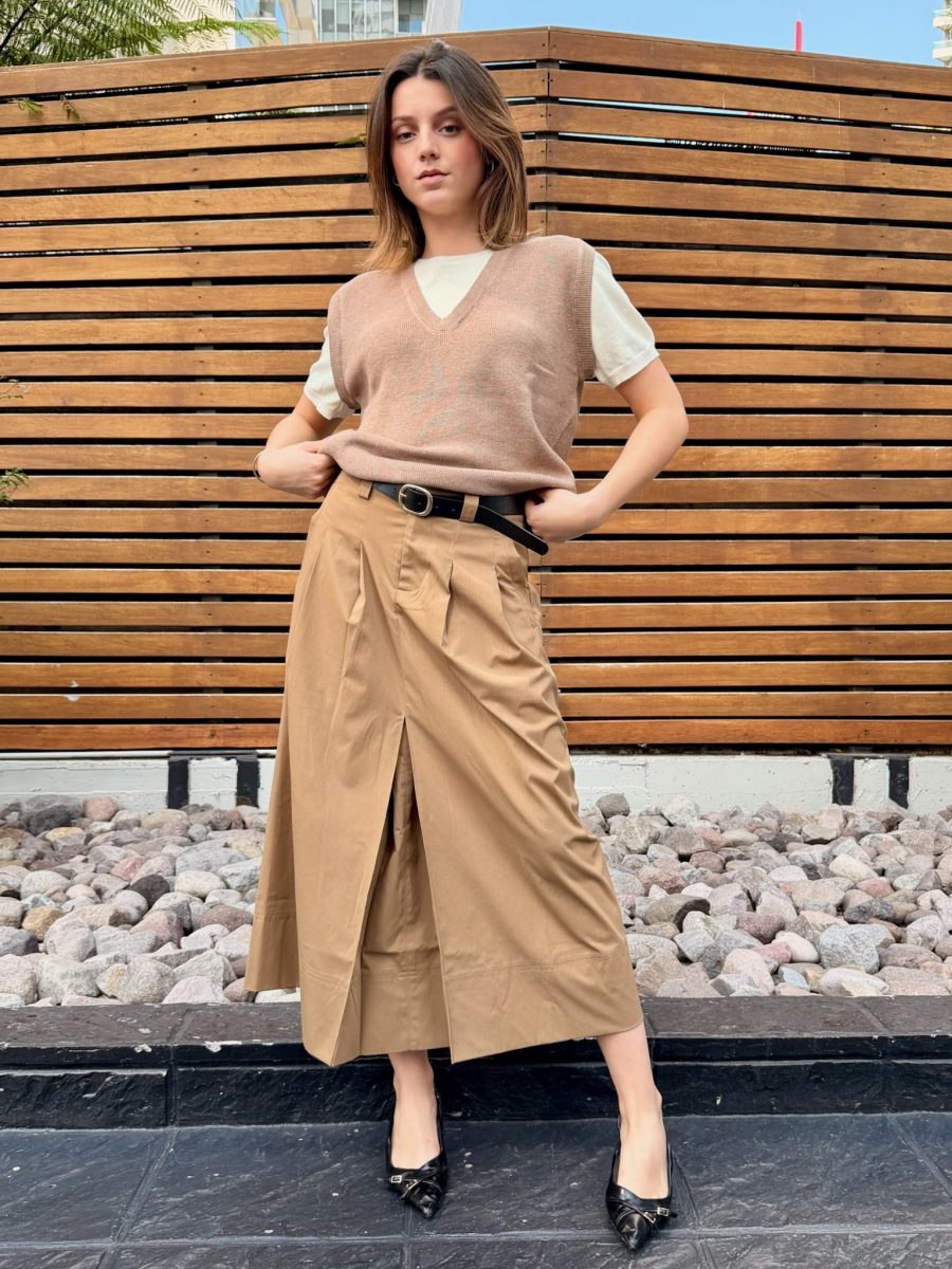 BLUSA CHALECO CAMEL - Imagen 2