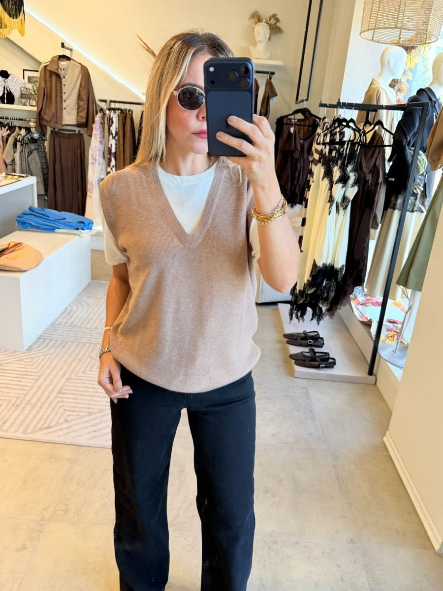 BLUSA CHALECO CAMEL - Imagen 6