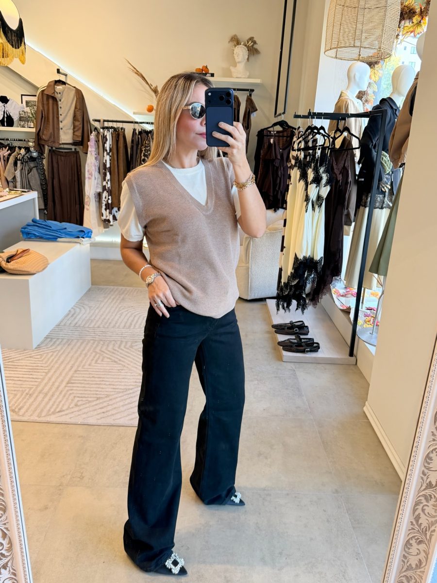 BLUSA CHALECO CAMEL - Imagen 8