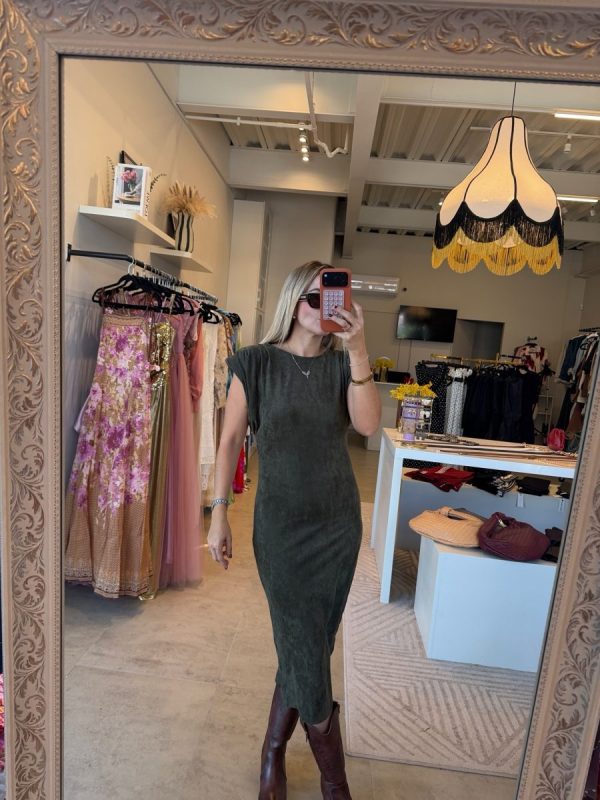 VESTIDO SUEDE GREEN - Imagen 2