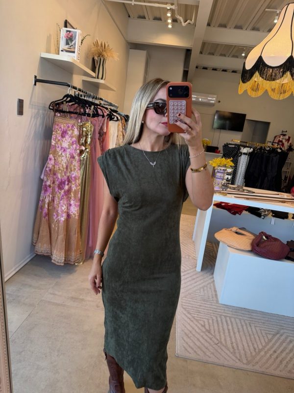 VESTIDO SUEDE GREEN - Imagen 4