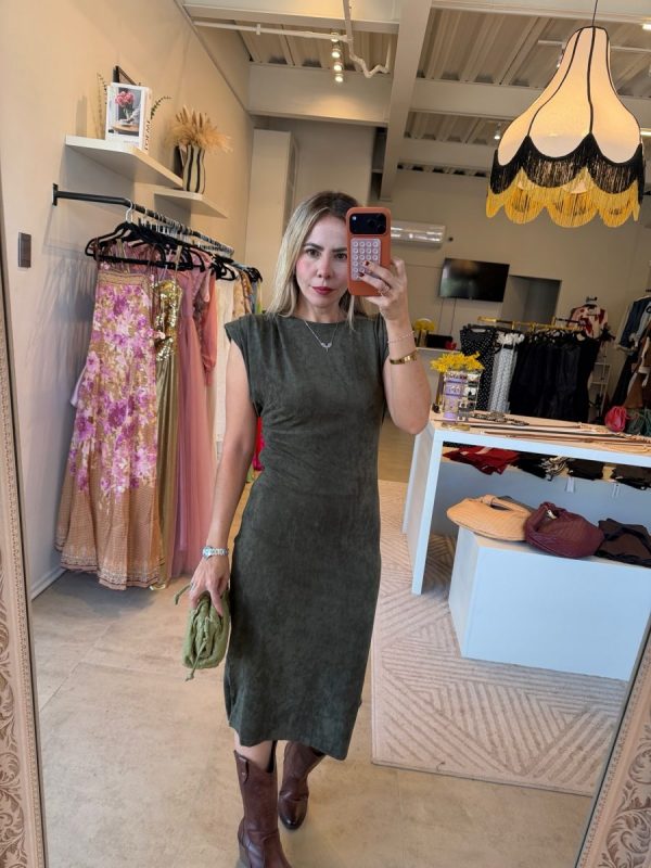 VESTIDO SUEDE GREEN - Imagen 5