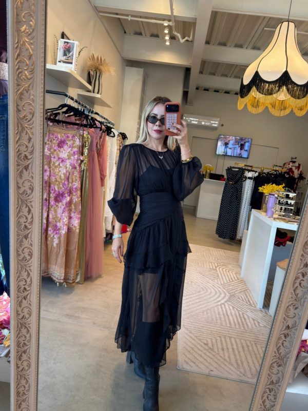 VESTIDO BLACK BOHO - Imagen 6