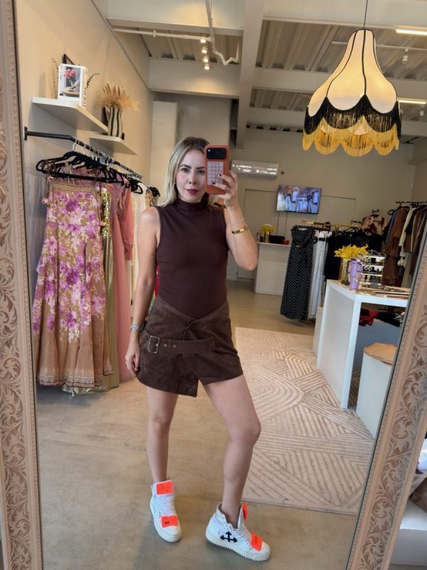 VESTIDO TIPO FALDA CORTO BROWN - Imagen 3