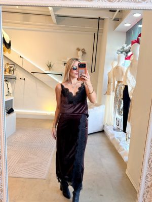 CONJUNTO FALDA VELVET BROWN