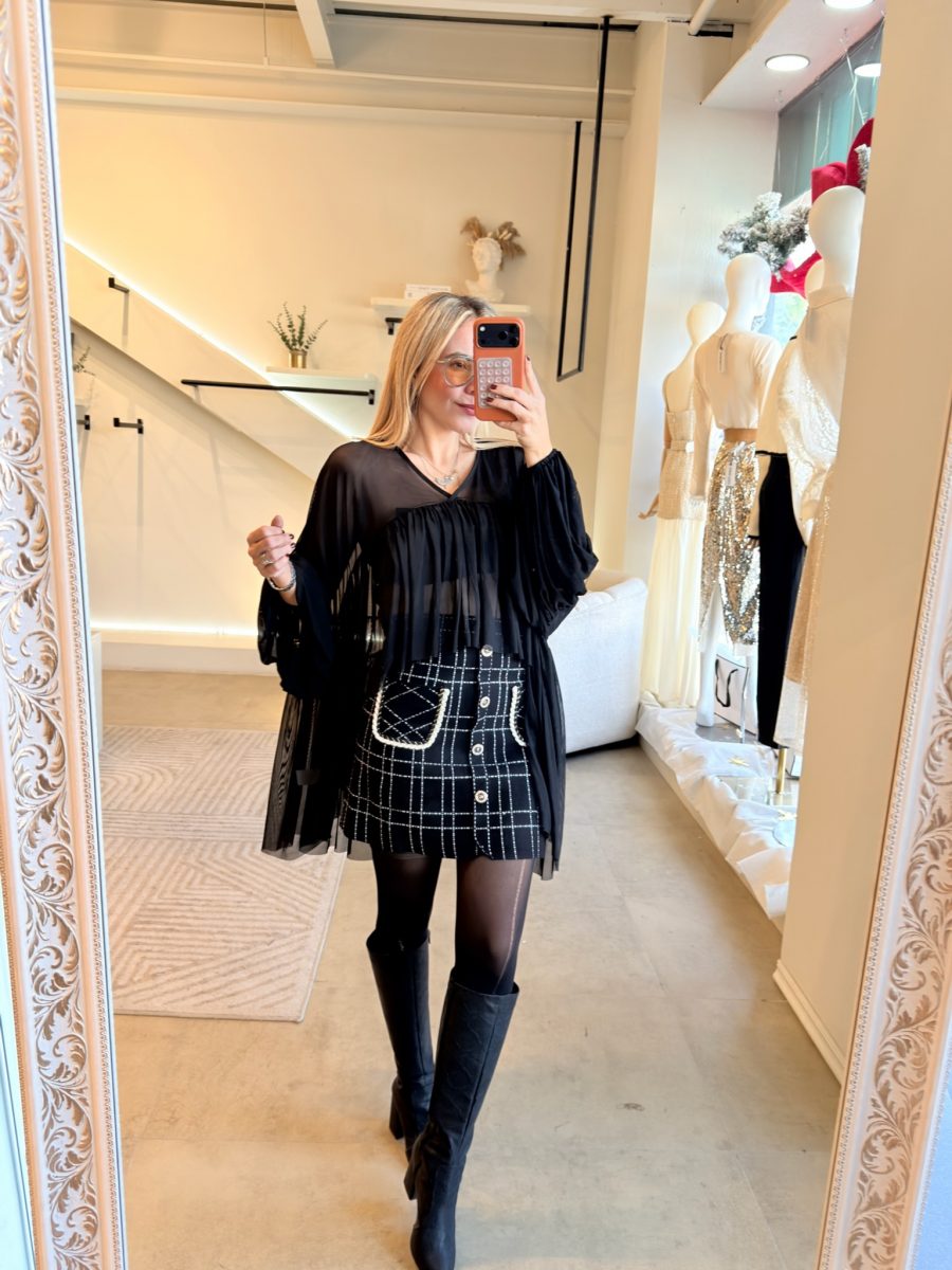 FALDA PUNTO BLACK CUADRO - Imagen 4