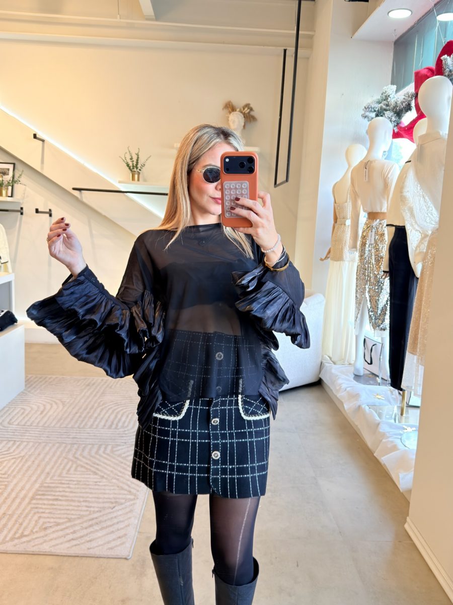 FALDA PUNTO BLACK CUADRO - Imagen 2