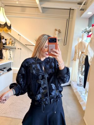 BOMBER JACKET VELVET BLACK