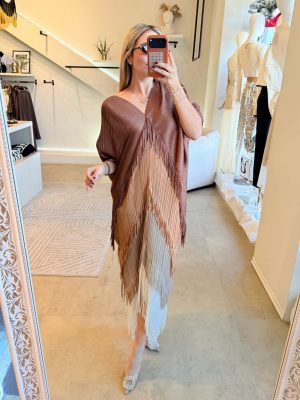 VESTIDO ESPAÑOL BICOLOR BROWN