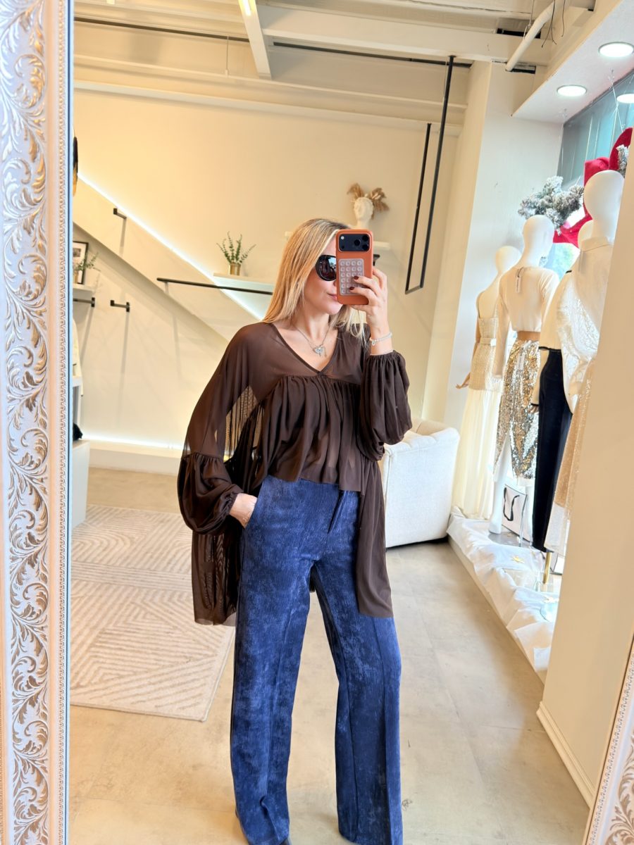 BLUSÓN MESH BROWN MANGA LARGA - Imagen 3