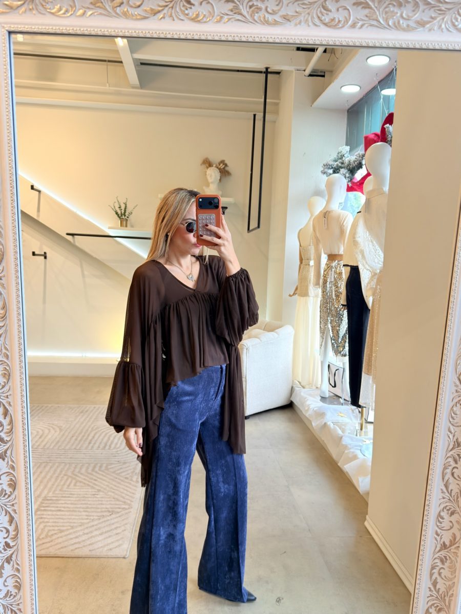 BLUSÓN MESH BROWN MANGA LARGA - Imagen 4