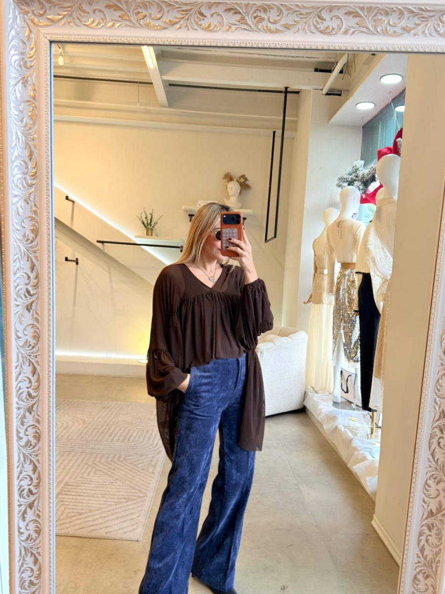 BLUSÓN MESH BROWN MANGA LARGA - Imagen 5