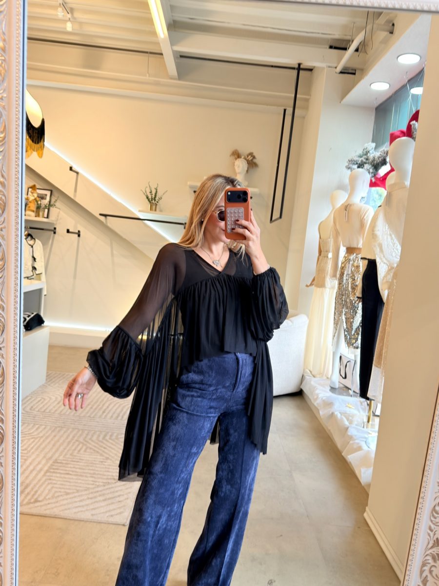 BLUSÓN MESH BLACK MANGA LARGA - Imagen 6