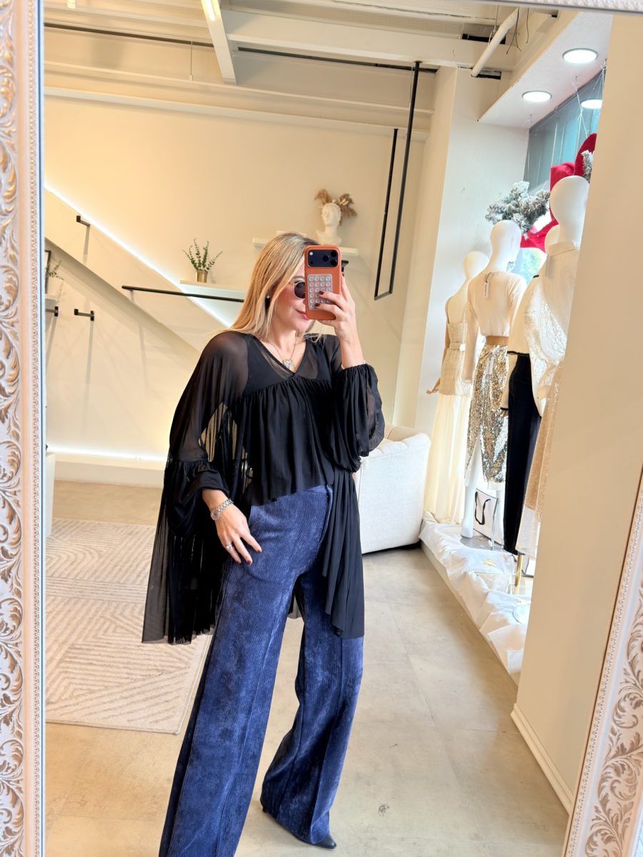 BLUSÓN MESH BLACK MANGA LARGA - Imagen 7