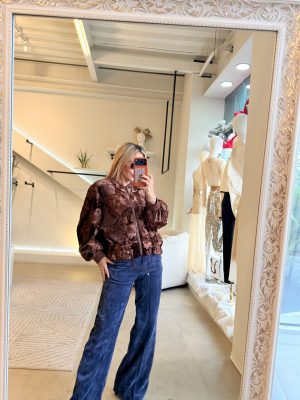 BOMBER JACKET VELVET BROWN