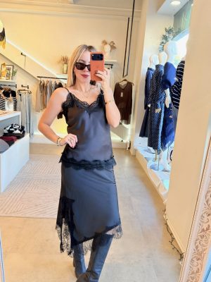 CONJUNTO SATIN ENCAJE BLACK