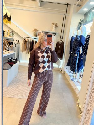 PANTALON LINES BURGUNDY