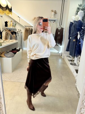 FALDA VELVET BROWN