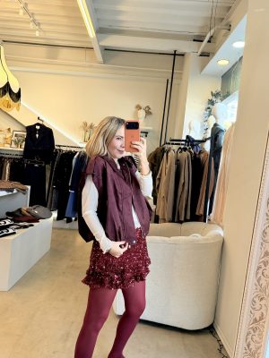 CHALECO BURGUNDY SUEDE