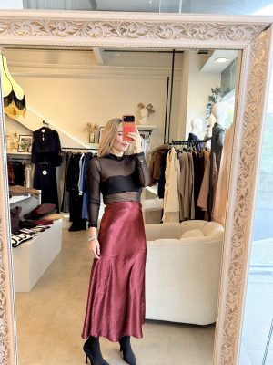 FALDA SATIN BURGUNDY