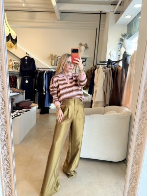 SUÉTER LINES PINK BROWN