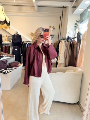 BOMBER JACKET SUEDE BURGUNDY