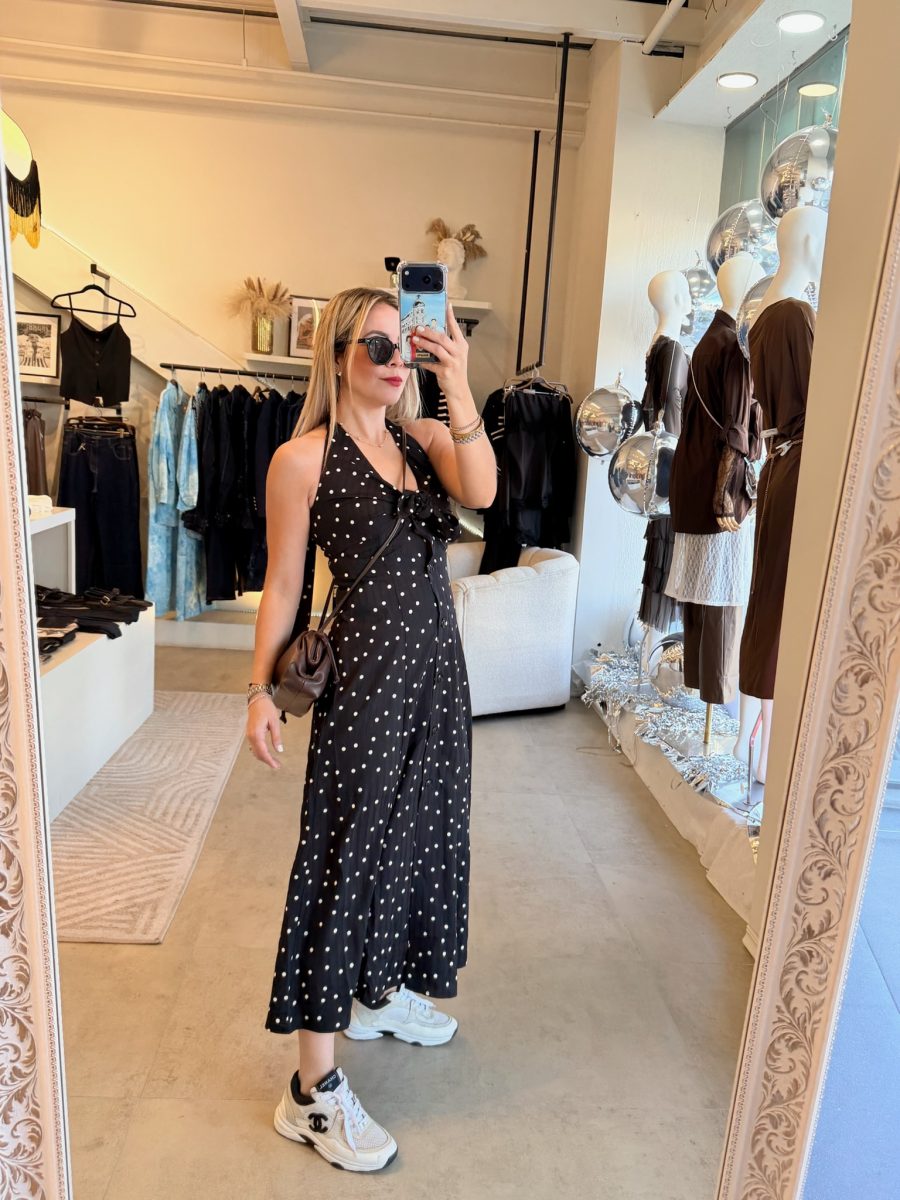 VESTIDO HALTER POLKA BLACK - Imagen 2