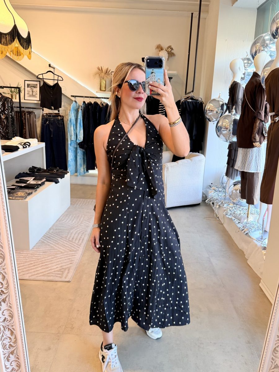 VESTIDO HALTER POLKA BLACK - Imagen 6