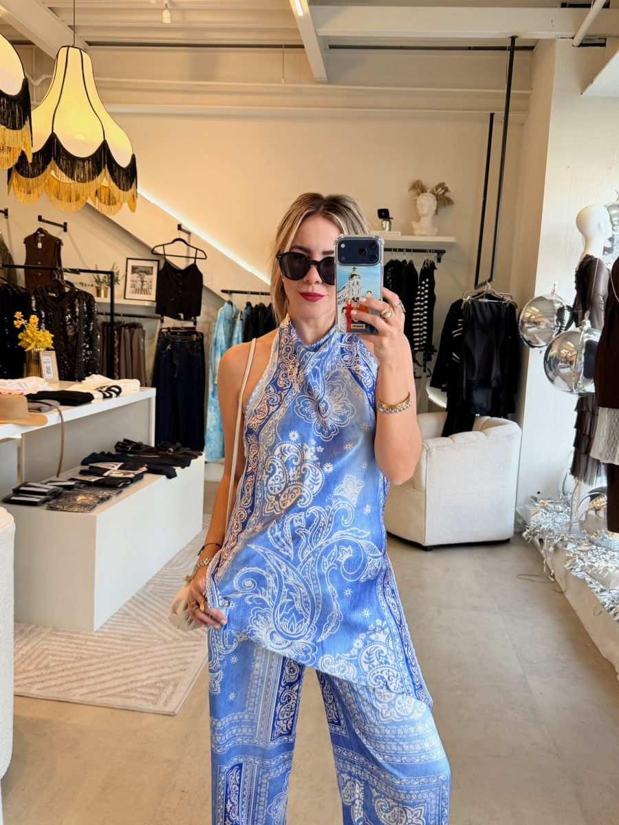 CONJUNTO HALTER BLUE ESTAMPADO - Imagen 5