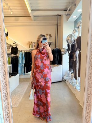 CONJUNTO HALTER FLORES FALDA