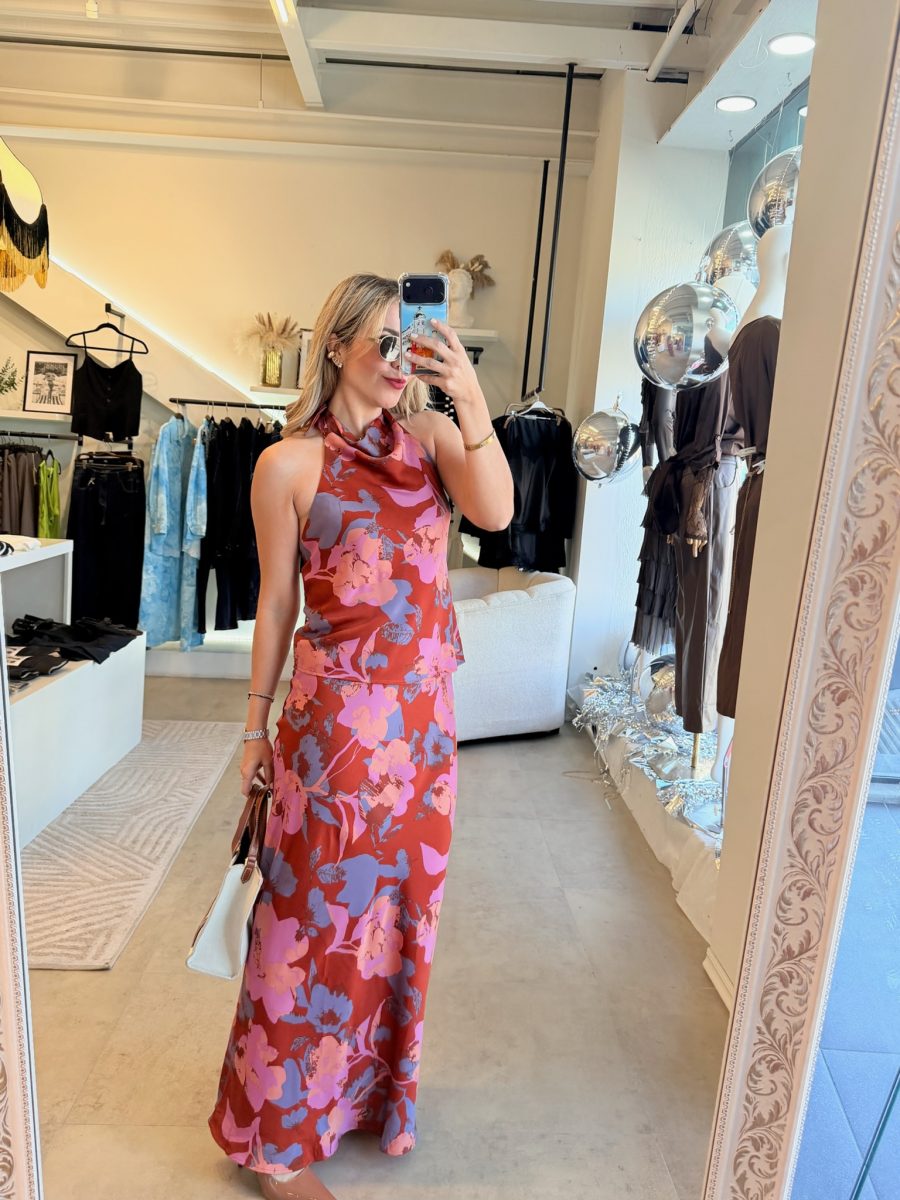 CONJUNTO HALTER FLORES FALDA - Imagen 2