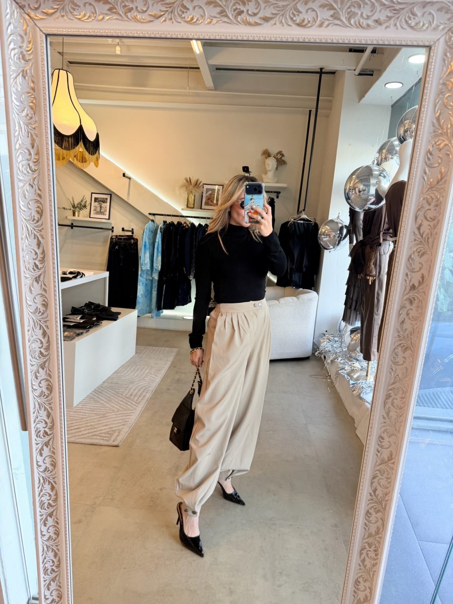 PANTALÓN GLOBO BEIGE - Imagen 3