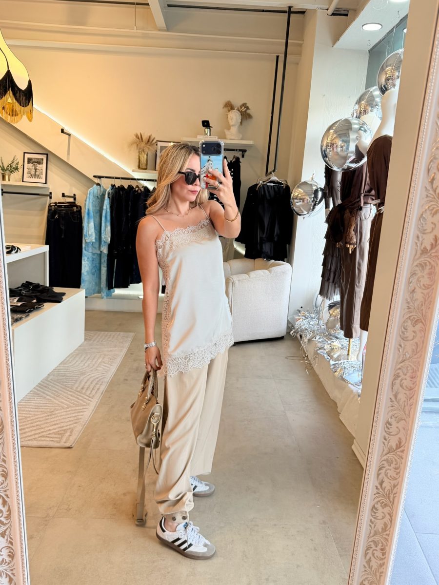 PANTALÓN GLOBO BEIGE - Imagen 2