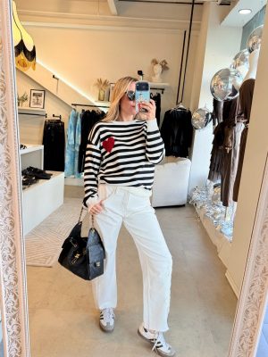 SUÉTER CORAZÓN LINES BLACK