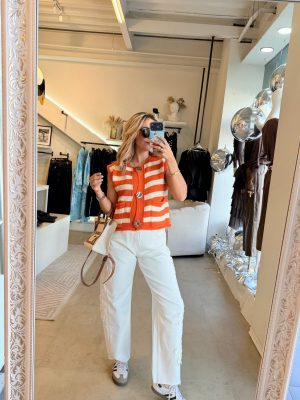 BLUSA CHALECO TEJIDO ORANGE