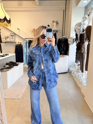 CAMISA FLOWERS DENIM