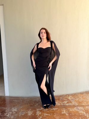 VESTIDO LARGO BLACK CAPA